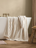 Yard Olive Hebden narrow stripe cotton towel, UK version