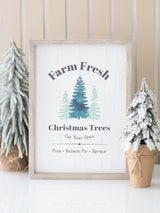 Next Something Different White Farm Fresh Christmas Trees Framed Wall Art Print- Buy online at McGrocer