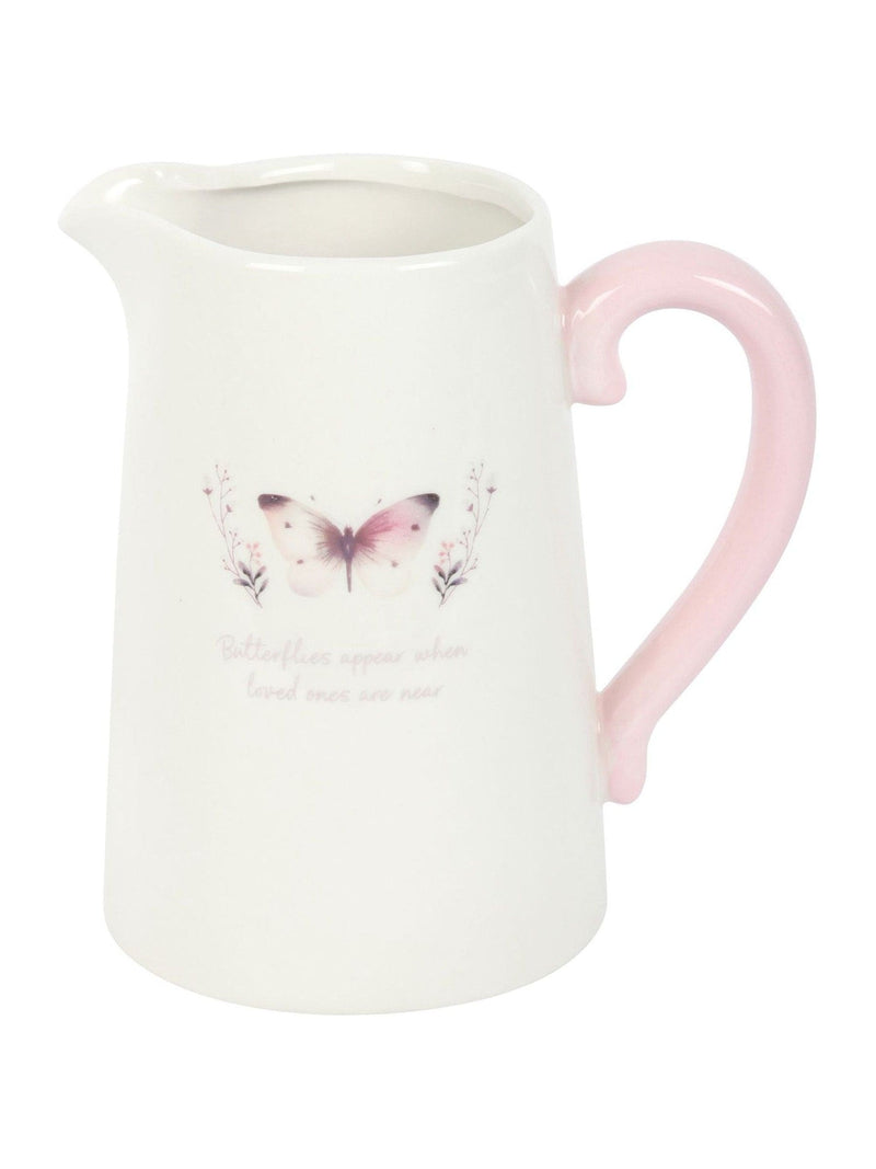 Something Different white butterfly print ceramic jug - British product