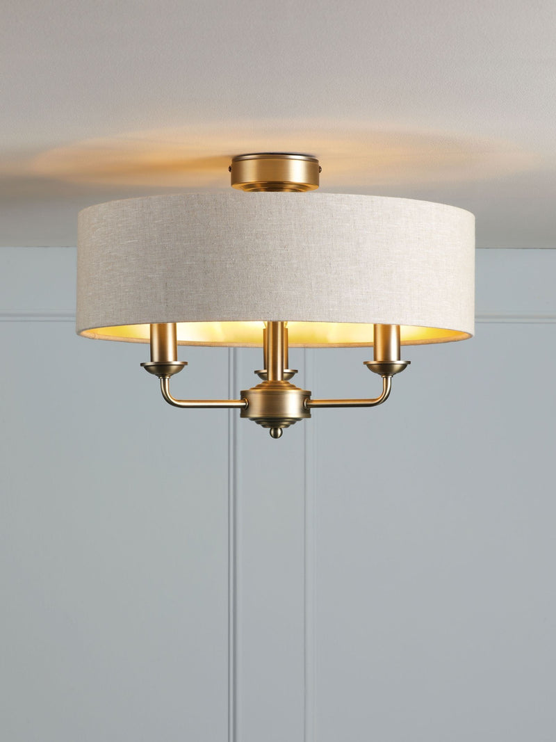 Laura Ashley Sorrento ceiling light natural linen shade, imported from the UK