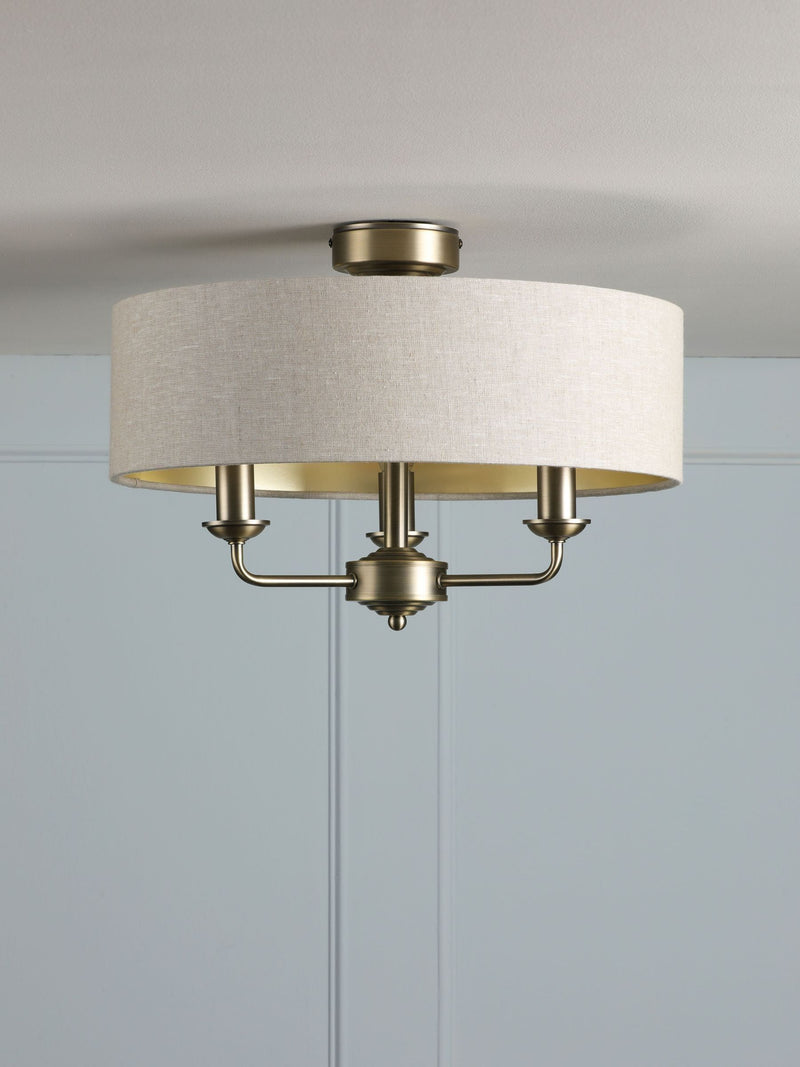 Laura Ashley Sorrento ceiling light natural linen shade, imported from the UK