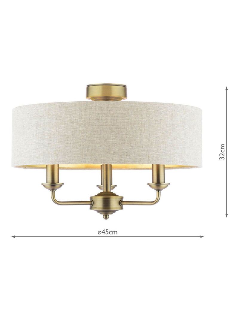Laura Ashley Sorrento ceiling light natural linen shade, imported from the UK