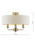 Laura Ashley Sorrento ceiling light natural linen shade, imported from the UK