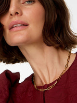 Next Oliver Bonas Gold Tone Stainless Steel Waterproof Paperclip Chain Necklace- Buy online at McGrocer