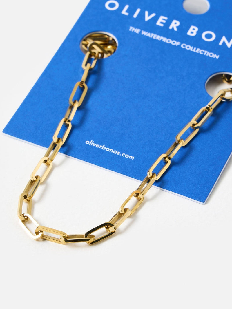 Oliver Bonas gold paperclip chain necklace - British product