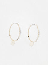 Next Oliver Bonas Silver Tone Brilla Sunshine Faux Pearl Hoop Earrings- Buy online at McGrocer