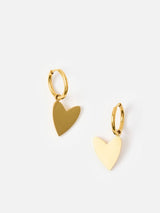 Next Oliver Bonas Billie Gold Tone Stainless Steel Heart Huggie Earrings- Buy online at McGrocer