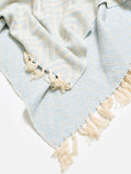 Oliver Bonas chevron throw blue cream 130x170cm - British product