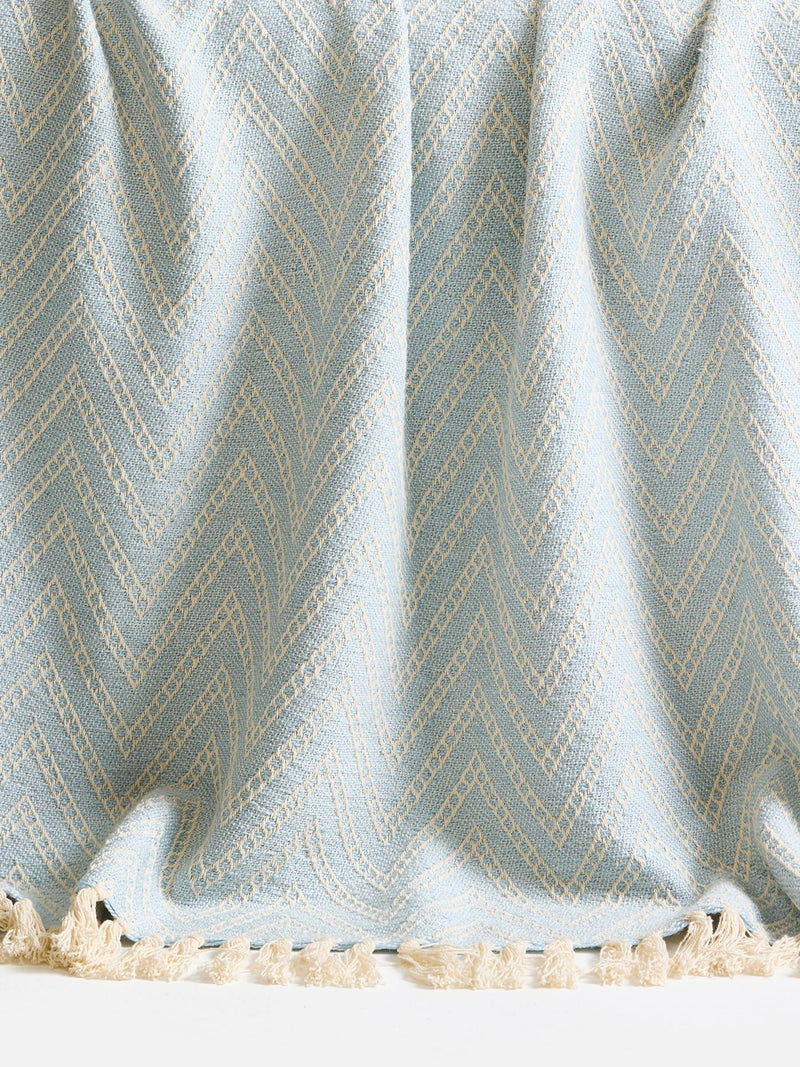 Oliver Bonas chevron throw blue cream 130x170cm - British product