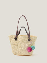Next Monsoon Natural Yvie Woven Raffia Basket Bag- Buy online at McGrocer