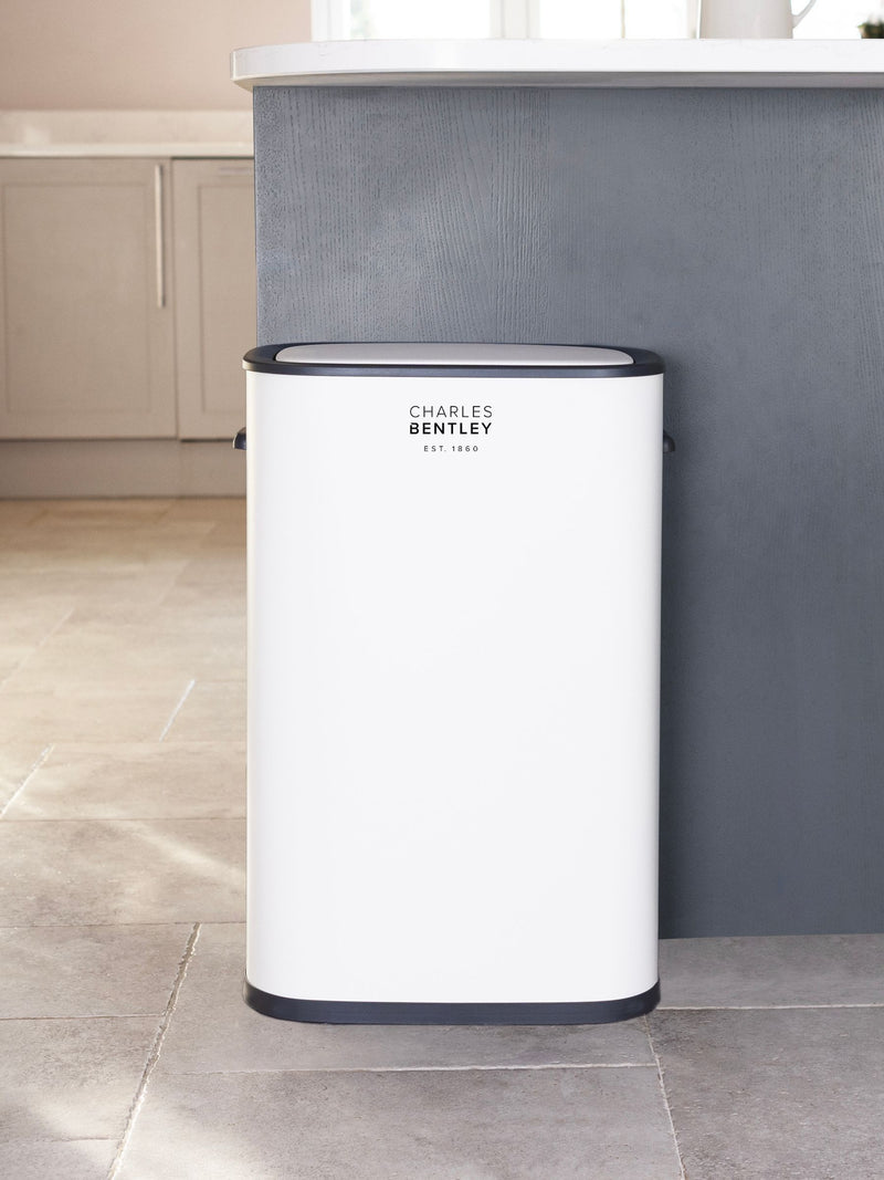Charles Bentley white 55L automatic sensor bin - British product