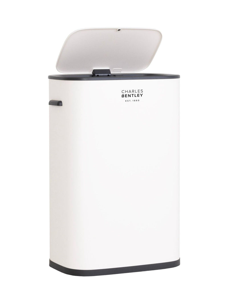 Charles Bentley white 55L automatic sensor bin - British product