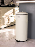 Charles Bentley cream retro pedal bin 30L, UK version