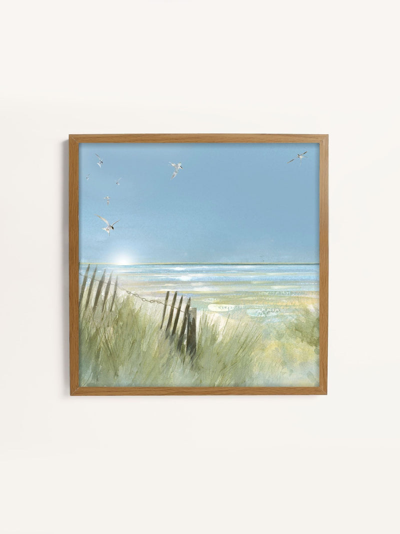 Laura Ashley Blue Beach Walk wall art frame (British brand)
