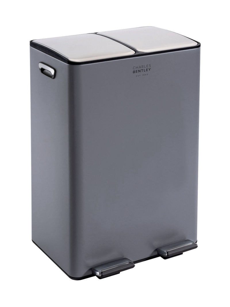 Charles Bentley kitchen bin grey double compartment 30L, UK version