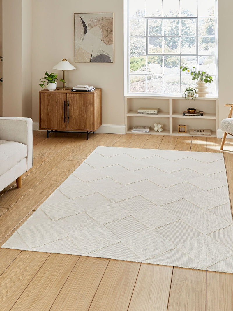 Think Rugs Cream Lyna modern rug (British brand)