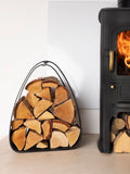Snug black larch log holder, imported from the UK