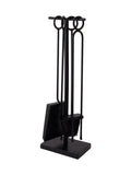 Snug Black Redwood fireside companion set (British brand)
