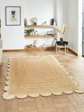 Think Rugs jute rug Natural Savannah Scallop, imported from the UK
