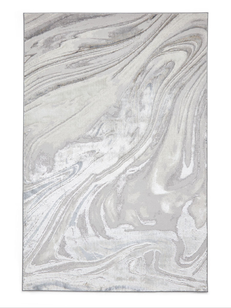 Think Rugs Silver Tidal modern abstract rug - British product