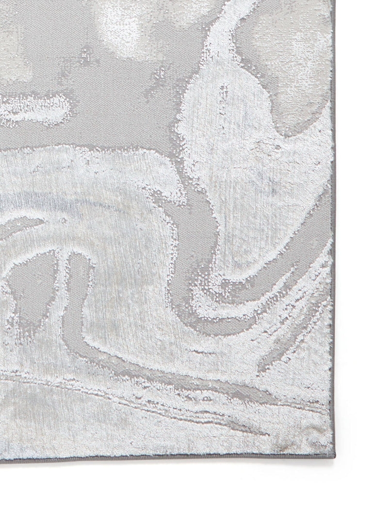 Think Rugs Silver Tidal modern abstract rug - British product