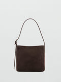 Mango brown suede shoulder bag medium (British brand)