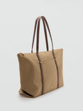 Mango brown shopper bag with double handle, UK version