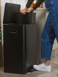 Salter black dual 60L pedal bin, imported from the UK
