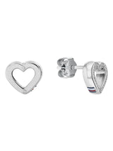 Next Tommy Hilfiger Silver Tone Stainless Steel Heart Stud Earrings- Buy online at McGrocer
