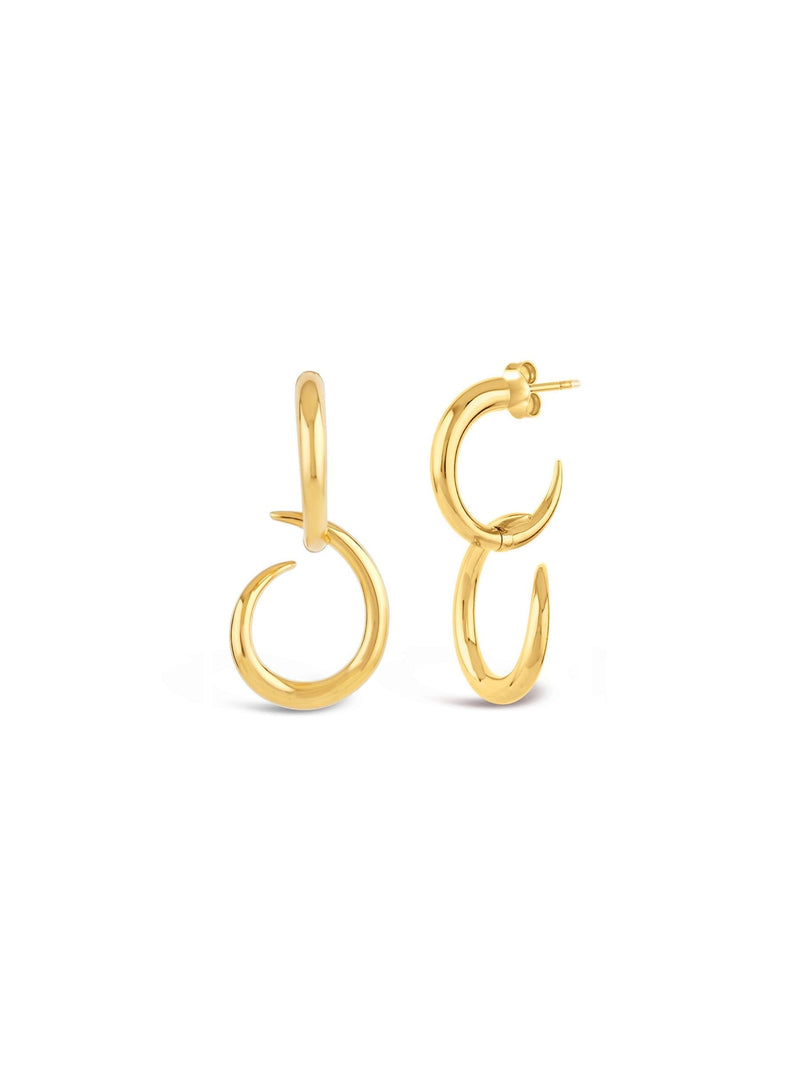Dinny Hall gold tone Toro drop hoop earrings - British product