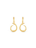 Dinny Hall gold tone Toro drop hoop earrings - British product