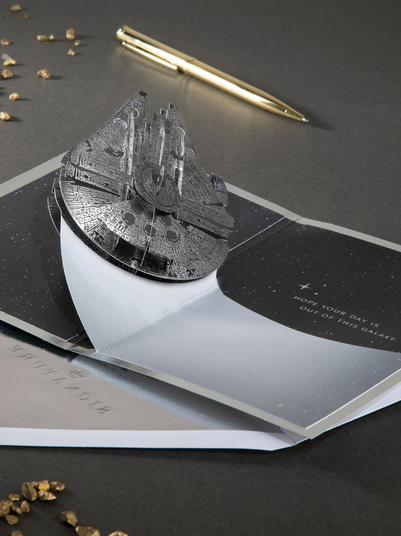 Hallmark Star Wars Millennium Falcon pop-up card - British product