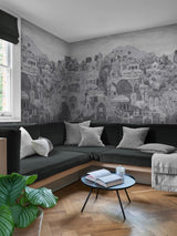 Next Graham & Brown Lost City Monochrome Mural Sample A4- Buy online at McGrocer