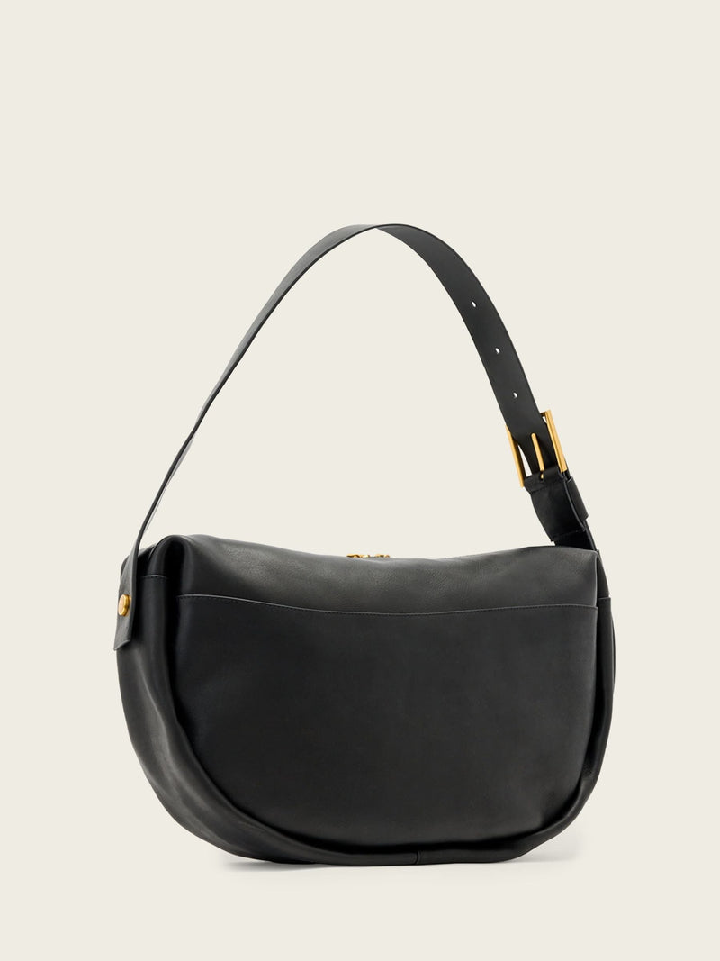 AllSaints Black Noemie shoulder bag, imported from the UK