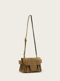 AllSaints Ursa Mini Suede Cross-Body Bag in brown, UK version