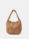 Accessorize natural slouchy raffia flower bag (British brand)