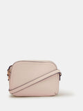 Accessorize cream double zip cross-body bag in faux leather (British brand)