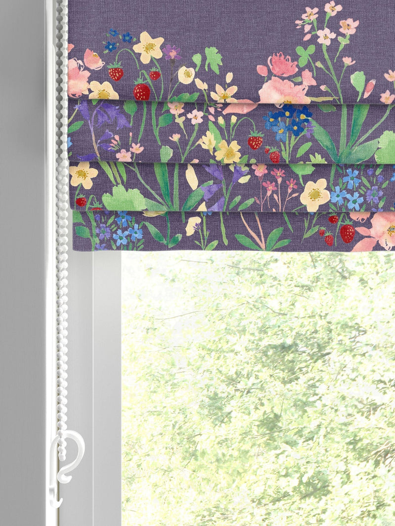 Bluebellgray Midnight Berneray floral print roman blind (British brand)