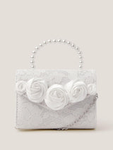 Next Monsoon Cream Rosette Pearl Handle Mini Bag- Buy online at McGrocer