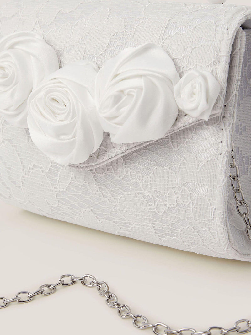 Monsoon cream rosette pearl handle bag - British product