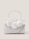 Monsoon cream rosette pearl handle bag - British product