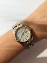 Next Carrie Elizabeth Silver Tone Luna Pearl Luxe Link Watch- Buy online at McGrocer