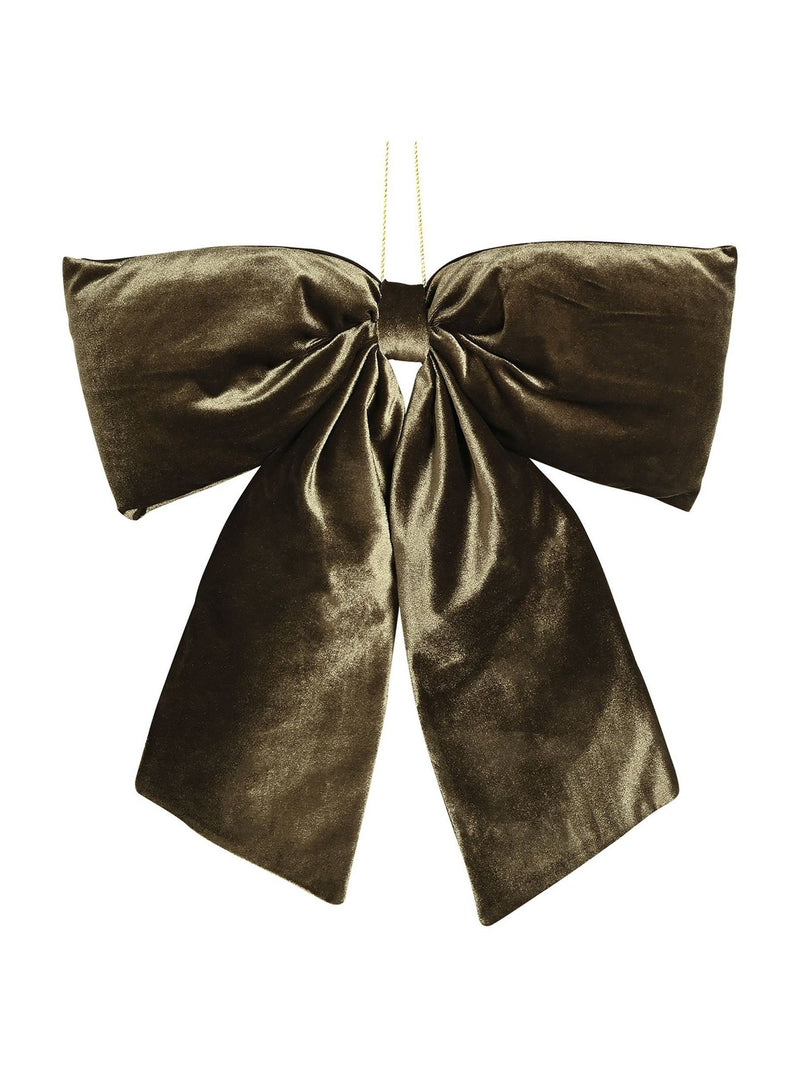 Widdop green velvet Christmas bow 38.5cm (British brand)