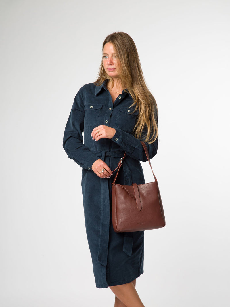 Pure Luxuries London chocolate brown Isola leather tote bag, UK version