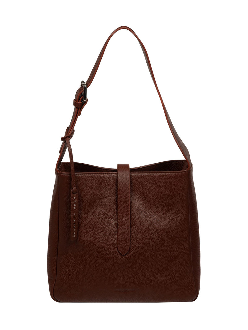 Pure Luxuries London chocolate brown Isola leather tote bag, UK version