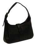 Pure Luxuries London black suki leather evening bag, imported from the UK