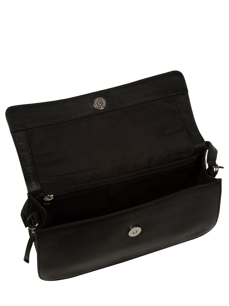 Pure Luxuries London Black Sabina leather grab bag - British product