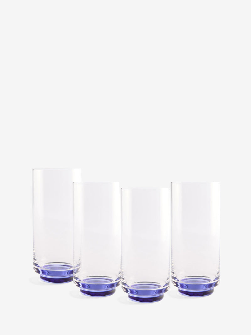 MADE.COM blue Teia hi ball glasses set of 4 350ml, imported from the UK