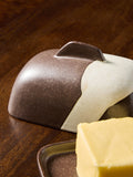 MADE.COM Brown Enzo butter dish 15cm, imported from the UK
