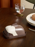 MADE.COM Brown Enzo butter dish 15cm, imported from the UK